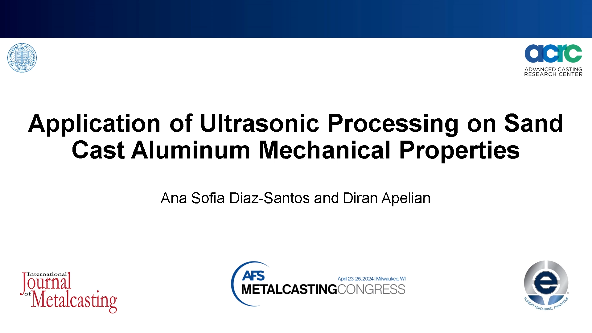 Application of Ultrasonic Processing on Sand Cast Aluminum Mechanical